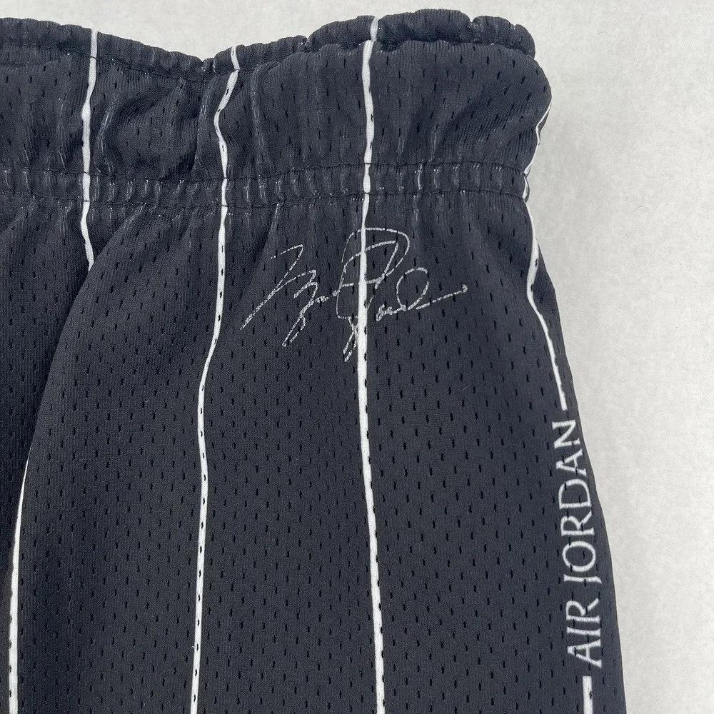 Jordan Essential Printed Shorts Mens S Black Basketball Pinstripes Mesh Retro